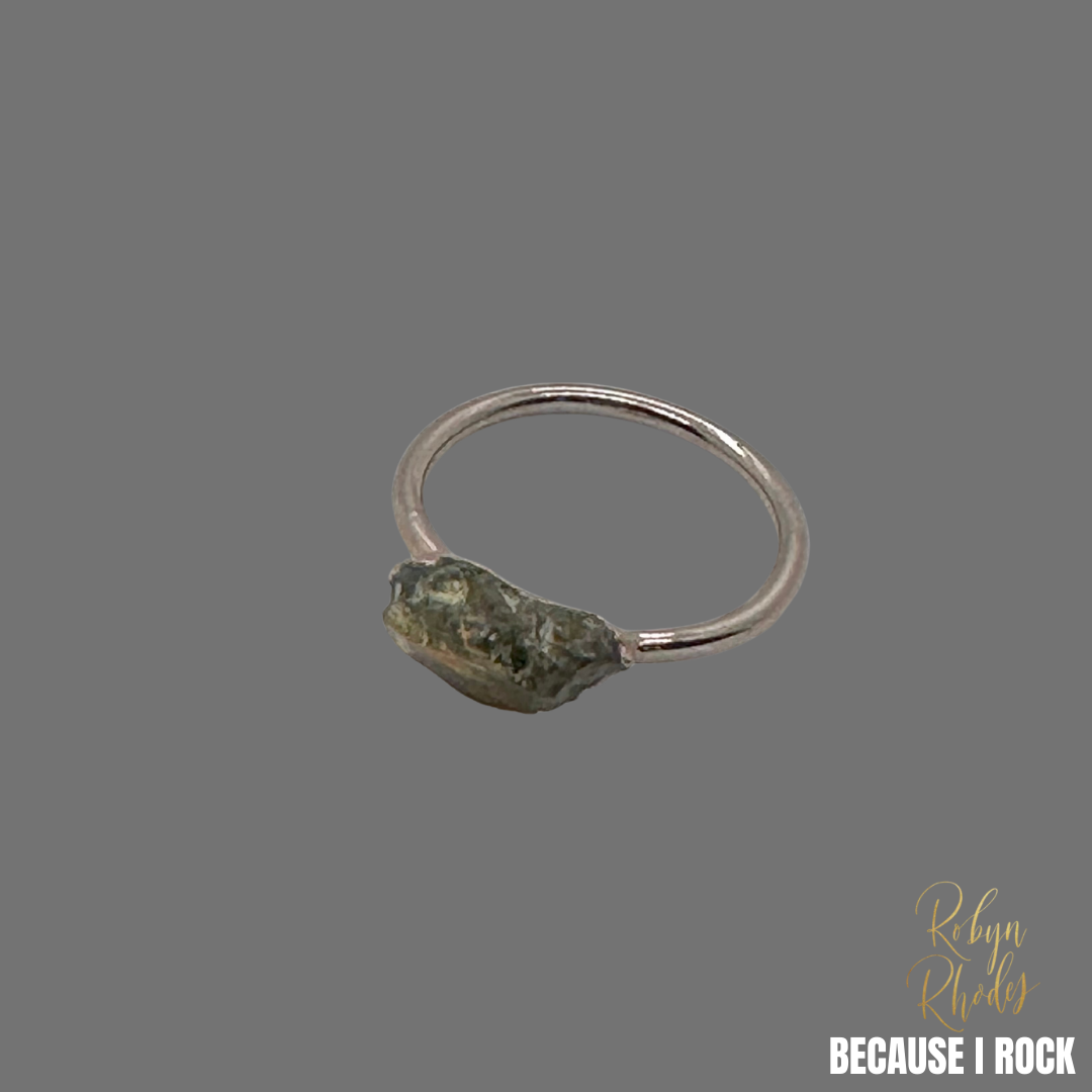 Small Single Stone Band Ring