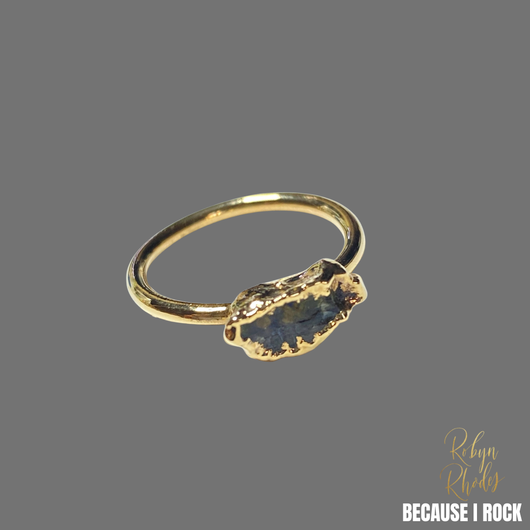 Small Single Stone Band Ring