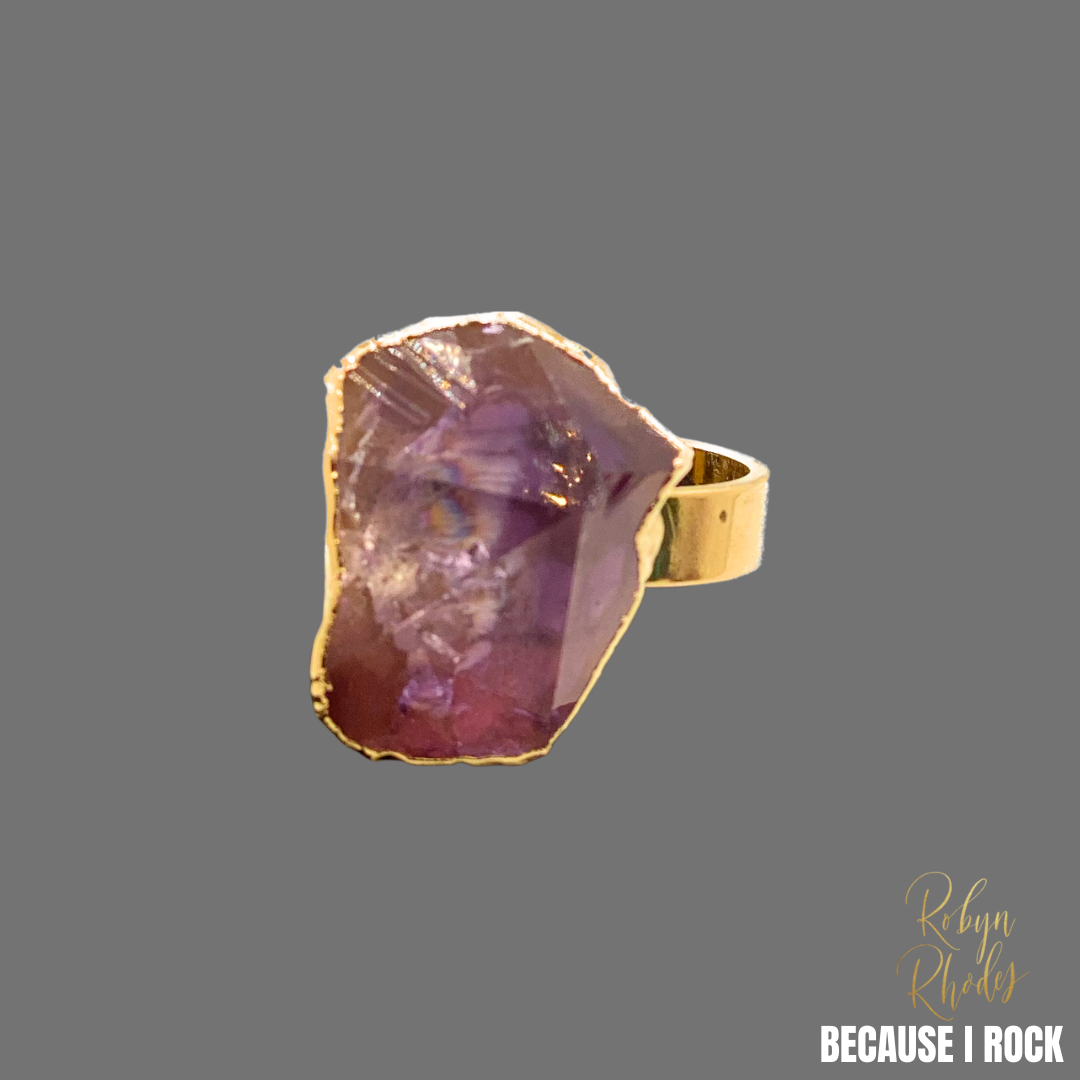 Large Single Stone Band Ring