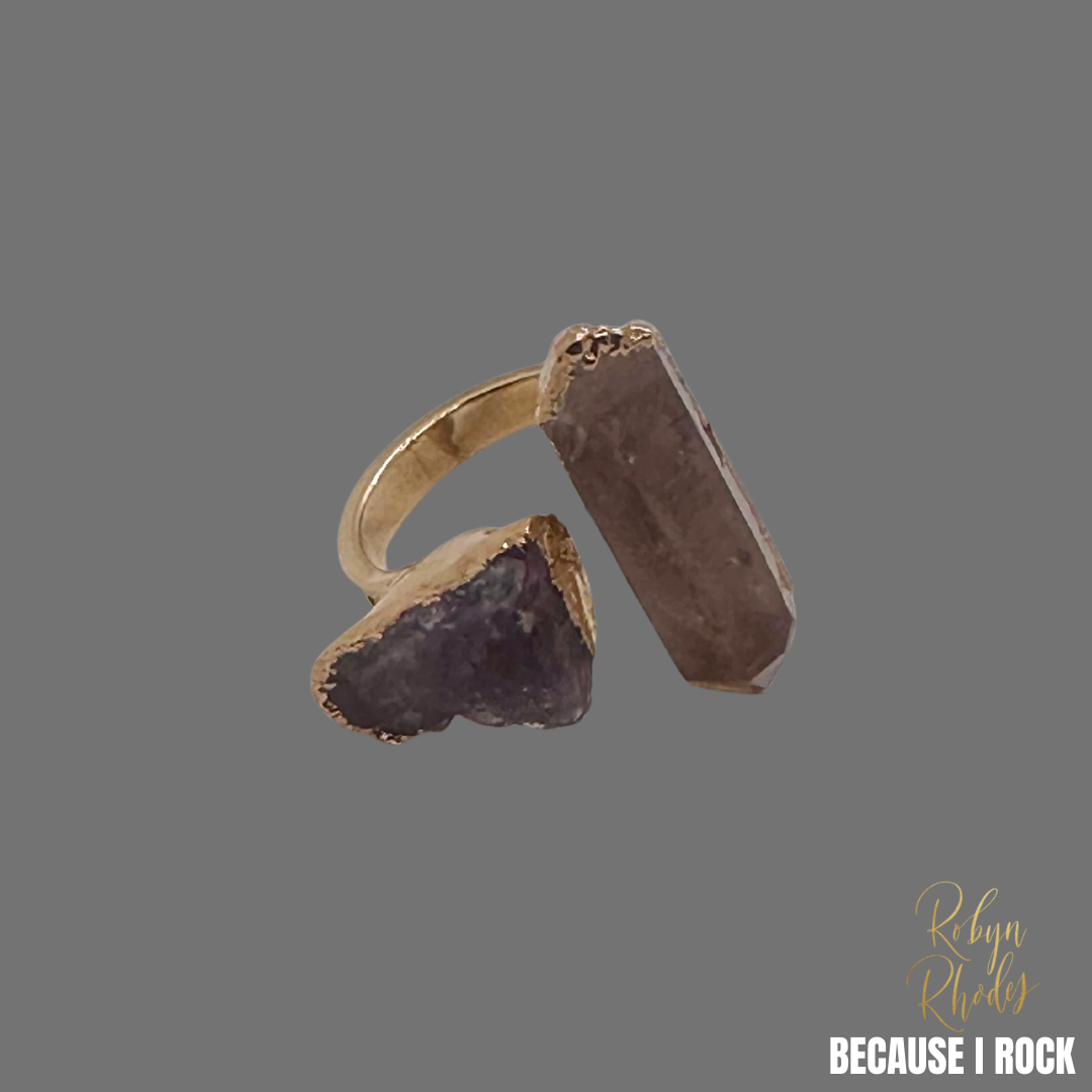 C-Style Double Stone Adjustable Ring