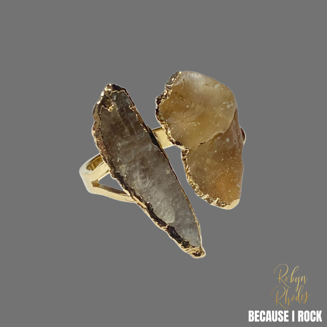 C-Style Double Stone Adjustable Ring