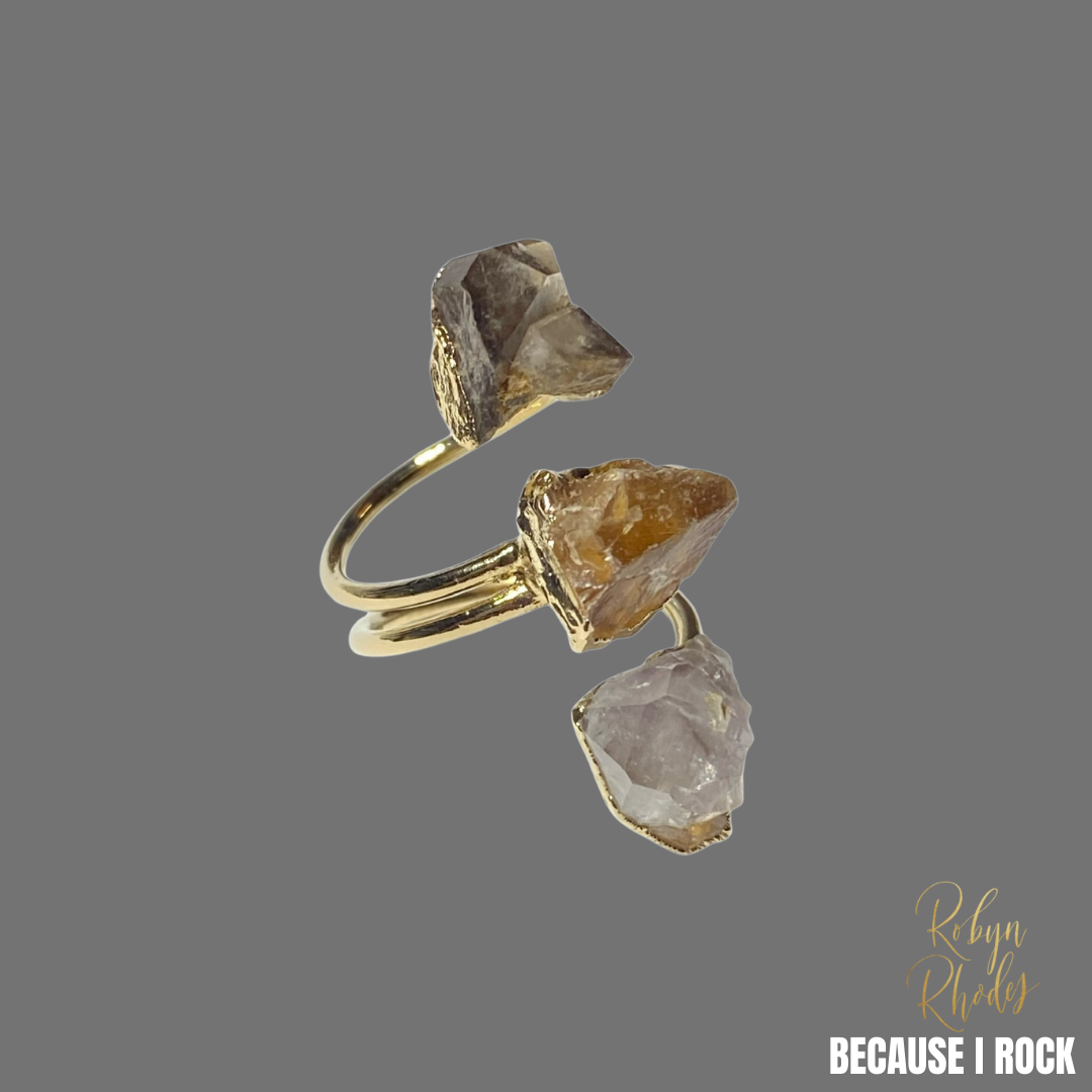 S - Shaped Three Stone Ring