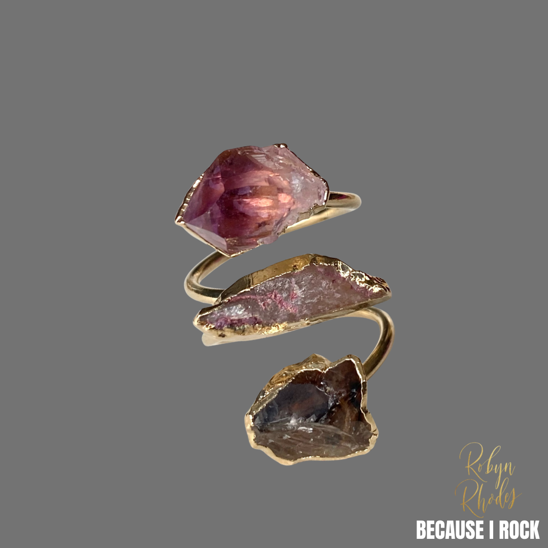 S - Shaped Three Stone Ring