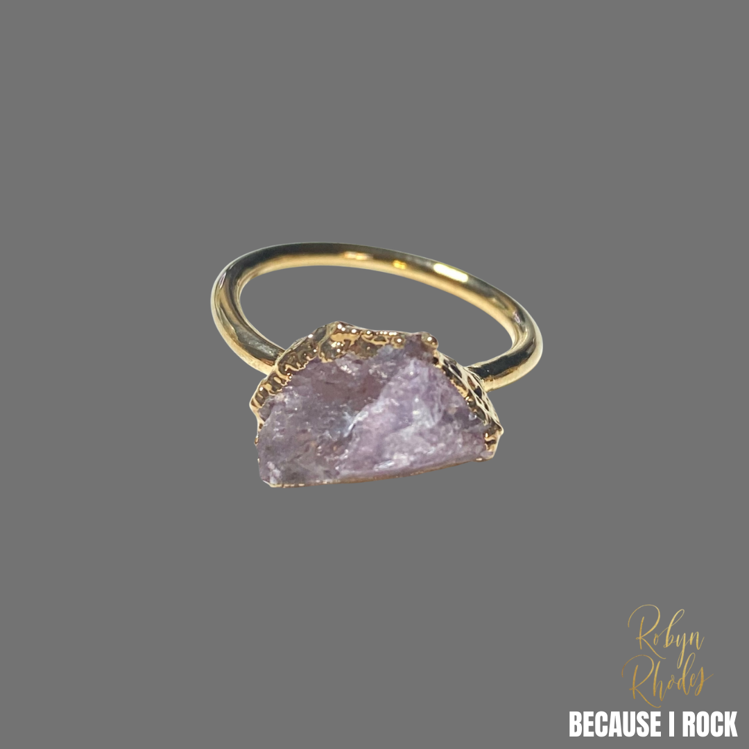 Small Single Stone Band Ring