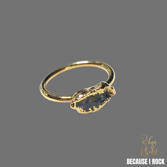 Small Single Stone Band Ring