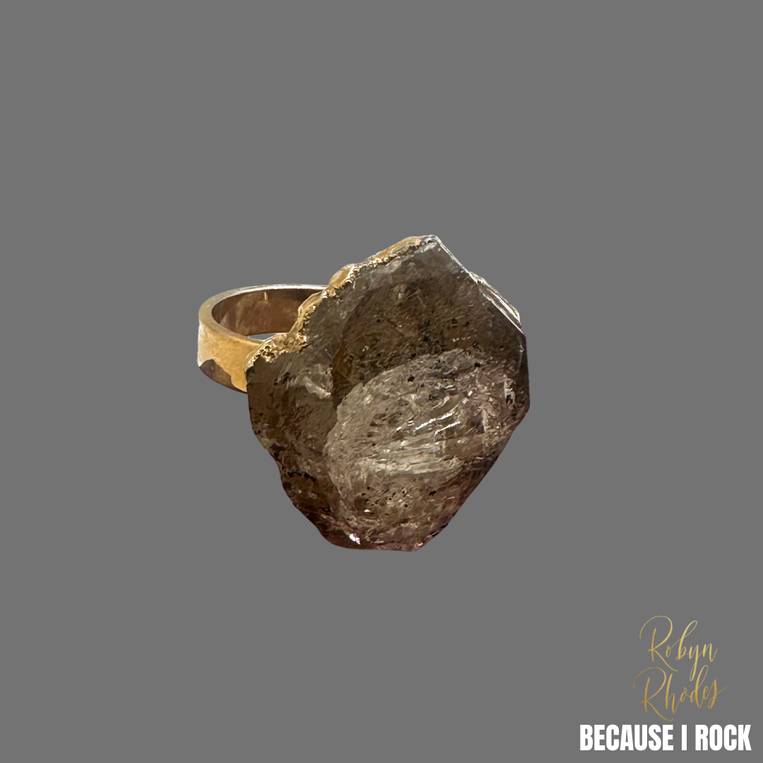 Large Single Stone Band Ring