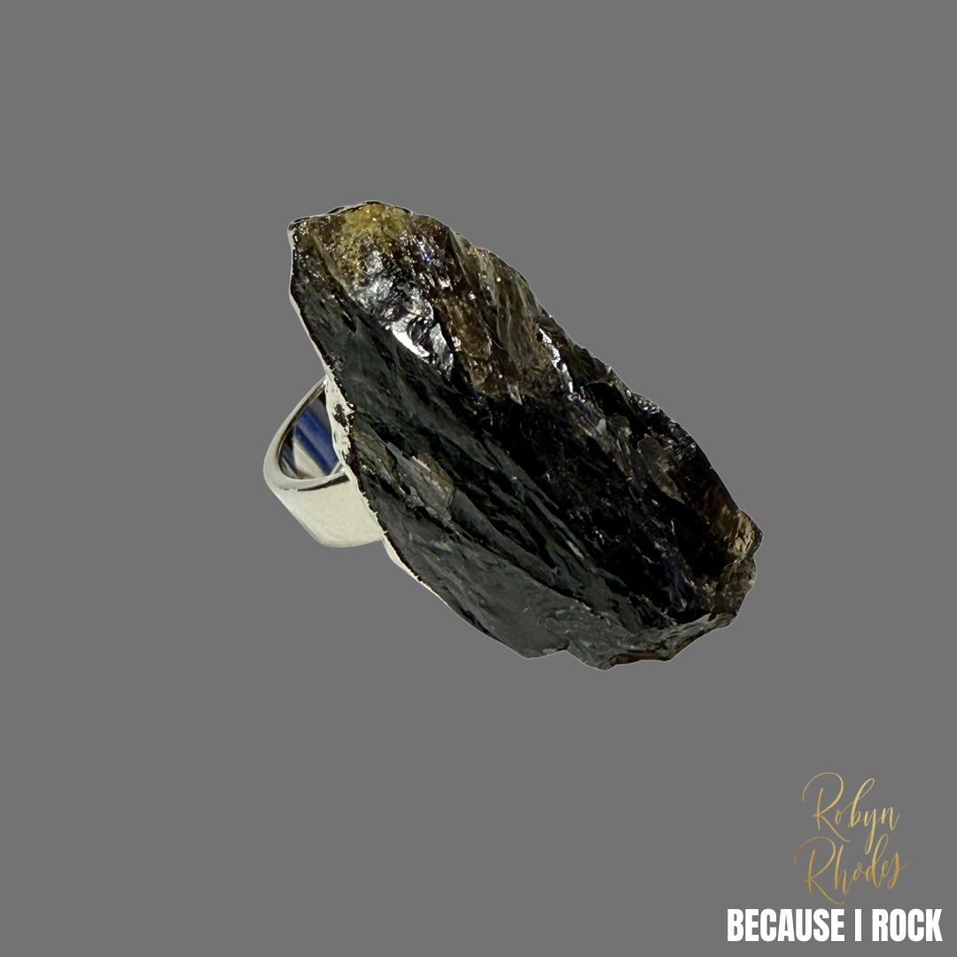 Large Single Stone Band Ring
