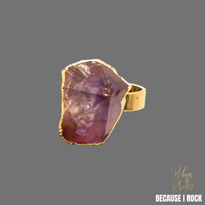 Large Single Stone Band Ring