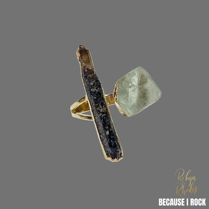 C-Style Double Stone Adjustable Ring