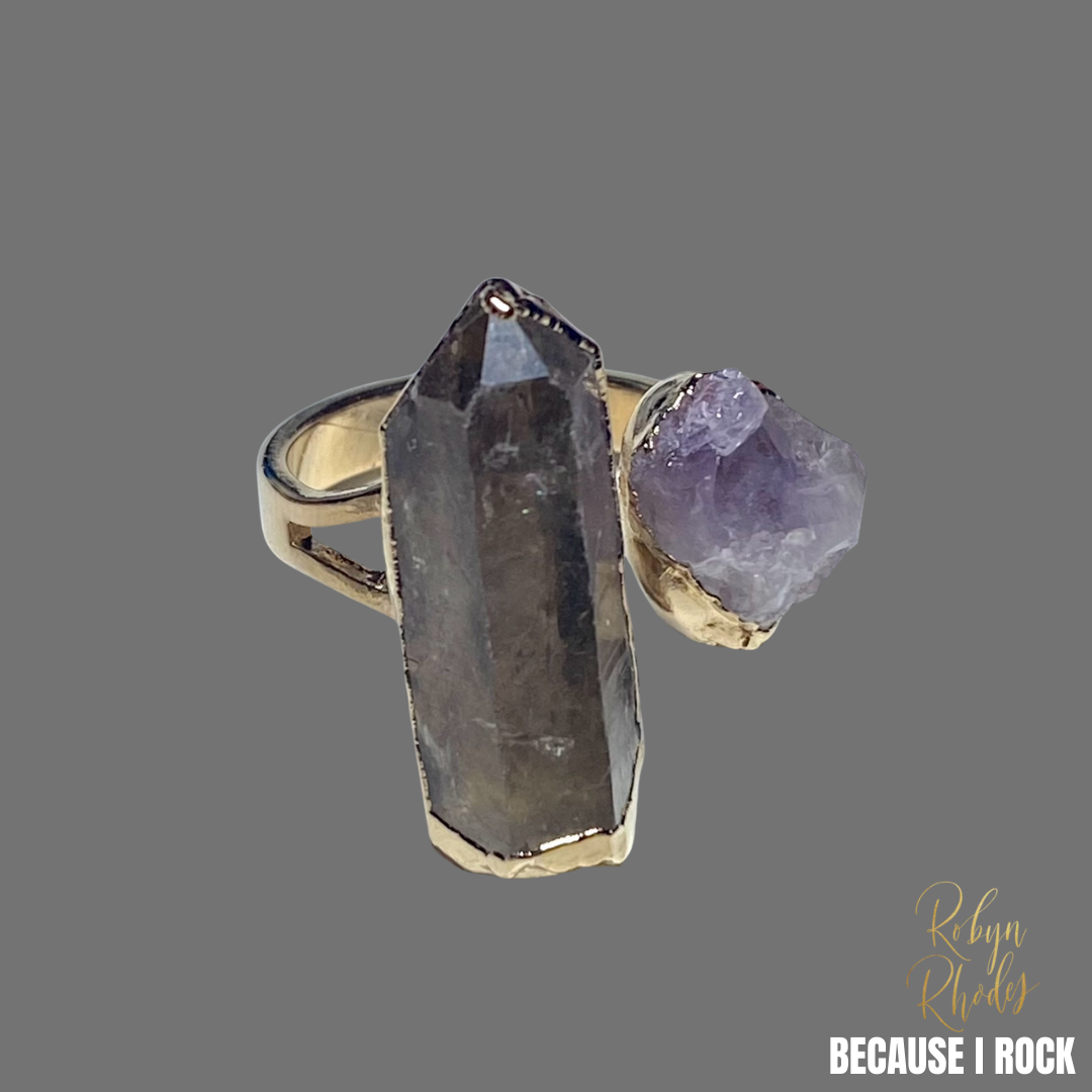 C-Style Double Stone Adjustable Ring