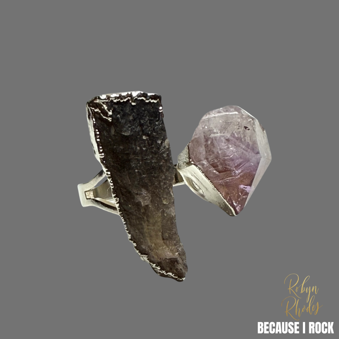 C-Style Double Stone Adjustable Ring