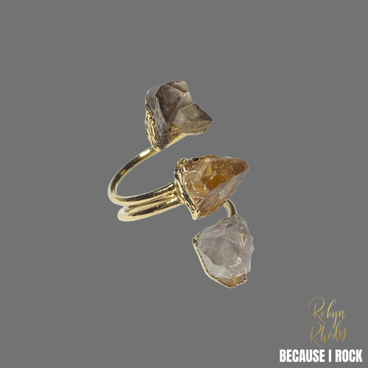 S - Shaped Three Stone Ring